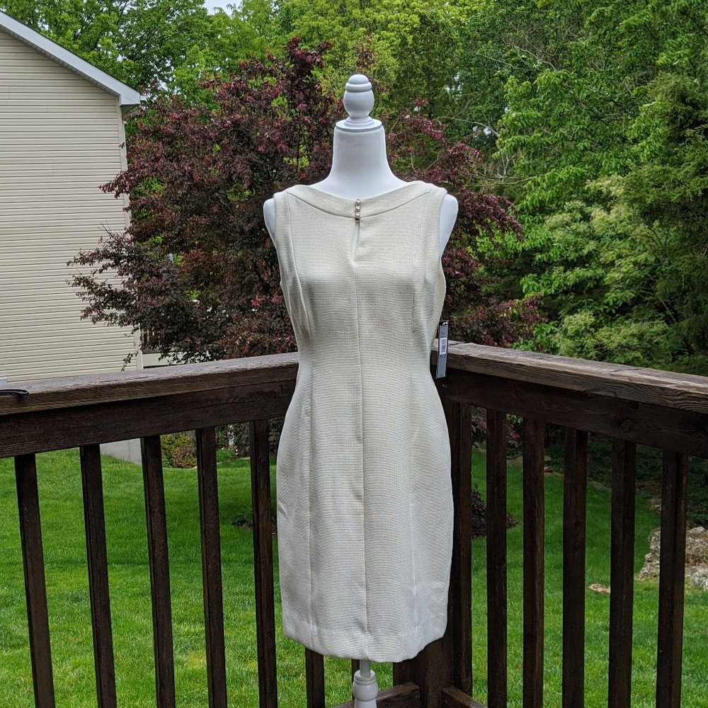 NWT Chelsesa Rose Ivory Fitted Sleeveless Dress 8
